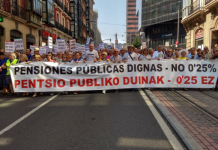 Multitudinaria manifestación en Bilbao por unas pensiones dignas