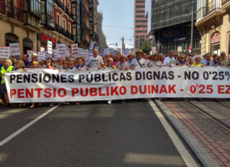 Multitudinaria manifestación en Bilbao por unas pensiones dignas