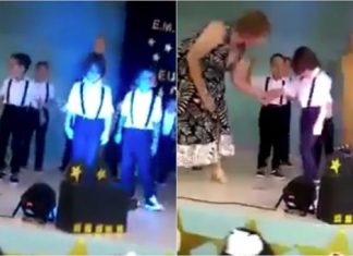 Un niño se queda sin pareja de baile y su madre acude a salvar la situación