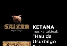 SIDRERÍA SAIZAR ABRIRÁ SU TEMPORADA 2019 CON EL GRUPO KETAMA