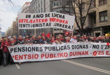 Los pensionistas vascos mantendrán las movilizaciones en verano y las ampliarán en otoño