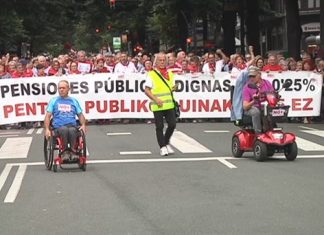 Pensionistas vascos exigen en Bilbao una subida de las pensiones al IPC real