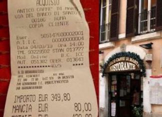Sablazo a turistas en Roma: 430 euros por dos platos de pasta