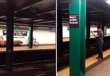 Improvisado concierto en el metro de Nueva York
