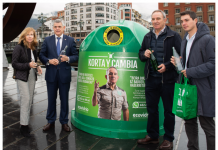 El Ayuntamiento de Bilbao se suma a la campaña ‘Korta y Cambia’ para incentivar el reciclaje de envases de vidrio en Navidad