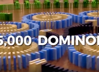 Impresionante montaje creado con 25.000 fichas de dominó
