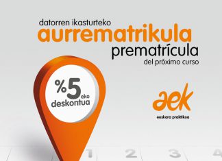 AEK ha puesto en marcha la prematrícula del próximo curso 2020-2021