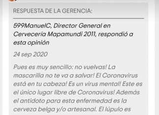 Indignante respuesta de una cervecería criticada por la ausencia de medidas anti Covid