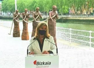 Inauguran en Bilbao «Las Sirgueras», un grupo escultórico que reivindica el trabajo de las mujeres