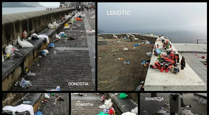 ¡Vergonzoso! Lekeitio y Donostia amanecen llenos de basura