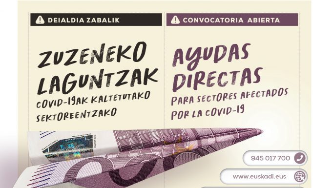 El Gobierno Vasco amplía hasta el 30 de septiembre el plazo para acceder a las ayudas directas a empresas y autónomos afectados por la Covid-19