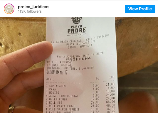 Un empresario deja 4.000 euros de propina en un restaurante de Marbella