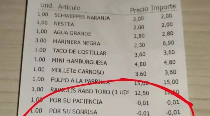 Un restaurante da una curiosa «propina» a sus clientes