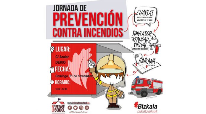 Los bomberos de la Diputación Foral de Bizkaia cierran este domingo en Derio su primer recorrido para divulgar la prevención de incendios