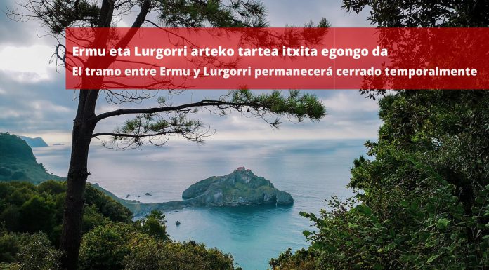 La Diputación de Bizkaia cierra de forma preventiva el tramo entre Ermu y Lurgorri, en Gaztelugatxe, por las fuertes lluvias
