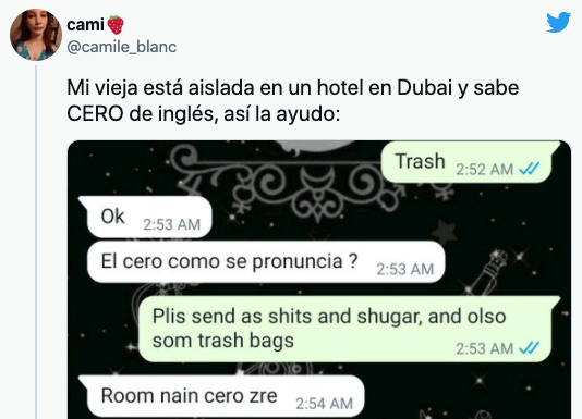 Curiosa forma en la que una hija ayuda a su madre confinada para que hable inglés