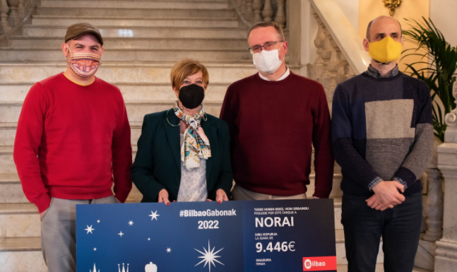 El Ayuntamiento de Bilbao entrega a la asociación Norai la recaudación obtenida en los espectáculos navideños
