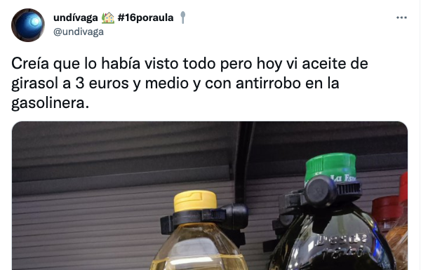 Otra prueba de lo cotizado que está el aceite de girasol…