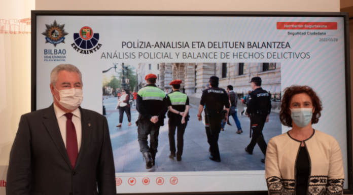 Bilbao se afianza como una de las tres ciudades más seguras del Estado, la más segura en lo que a los delitos más graves se refiere
