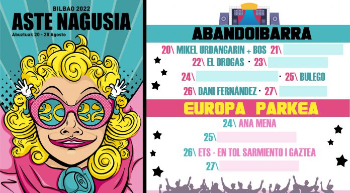 Ana Mena, ETS-En Tol Sarmiento, Dani Fernández, Bulego, Mikel Urdangarin y El Drogas, primeros conciertos confirmados de Aste Nagusia 2022