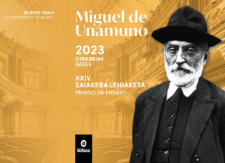 El Ayuntamiento de Bilbao convoca la XXIV edición del Premio de Ensayo Miguel de Unamuno