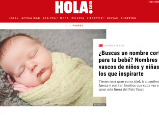 ‘Hola’ sorprende con una lista de nombres vascos para bebés «en los que inspirarte»