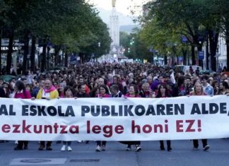 La plataforma por la escuela pública vasca saldrá a la calle en Bilbao el 9 de junio