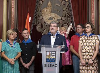 El Alcalde de Bilbao, Juan Mari Aburto, preside la tradicional recepción institucional del Ayuntamiento en el ecuador de Aste Nagusia