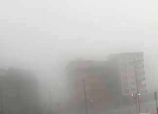 Así fue el impresionante temporal de viento que azotó La Arena