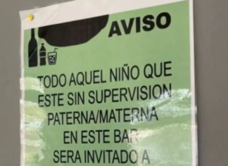 Advertencia viral a quien deje a los niños sin supervisión en este bar