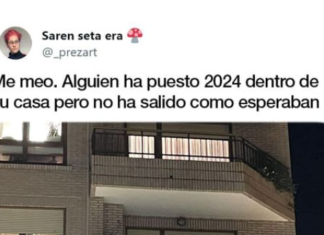 Alguien pone 2024 dentro de su casa, pero lo que se ve desde fuera es muy diferente