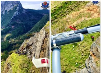 Así fue el rescate de una mujer que sufrió una caída en las canteras de Mañaria