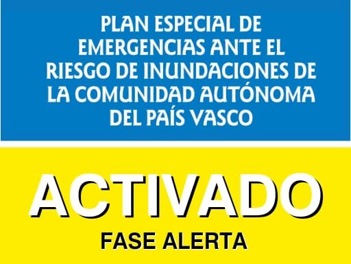 Euskadi activa el Plan Especial de Emergencias por Riesgo de Inundaciones en fase de alerta