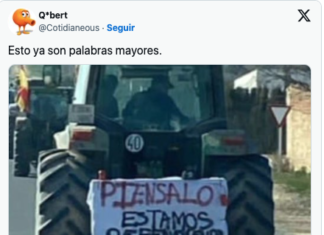 El mensaje de este tractor ya es viral: «Palabras mayores»