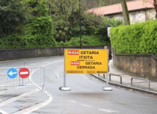 La N-634 entre Zarautz y Getaria permanecerá cortada en las próximas semanas