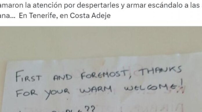 Llaman la atención a unos huéspedes de Airbnb y estos responden con esta nota lamentable