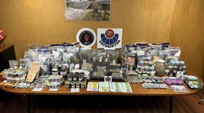 Cuatro personas investigadas en Irun, en un operativo antidroga en tres establecimientos dedicados a la venta de productos derivados del cannabis