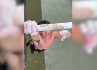 Un influencer llevó a cabo un peligroso reto sobre un río lleno de cocodrilos y este no finalizó como debía