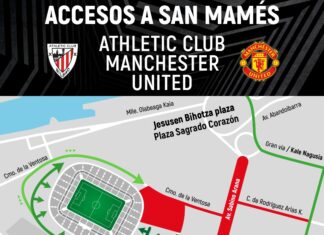 Dispositivo coordinado de cara al partido de Europa League entre el Athletic Club y el Manchester United de este jueves
