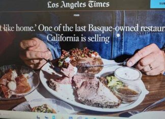 Los Angeles Times egunkariak Kalifornian salgai dagoen euskal jatetxe bati buruzko artikulu polita argitaratu du