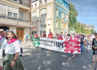 Pensionistas toman las calles de Euskadi para exigir pensiones mínimas equiparadas al SMI