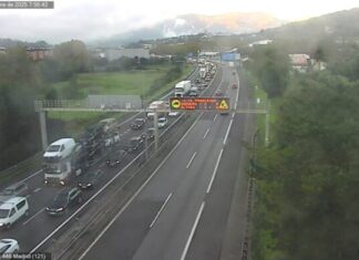 Un camión averiado en la N-1 provoca hasta 14 kilómetros de retenciones en Andoain