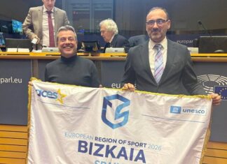 Bizkaia recibe en el Parlamento Europeo la distinción de Región Europea del Deporte 2026