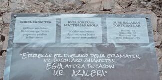 Endarlatsa recuerda a Mikel Zabalza en el 40º aniversario del hallazgo de su cuerpo