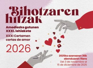 Bihotzaren Hitzak lehiaketako lehen saria Cadizera doa