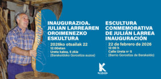 Barakaldoko Udalak Julian Larrearen omenezko eskultura inauguratuko du igande honetan Gorostizan