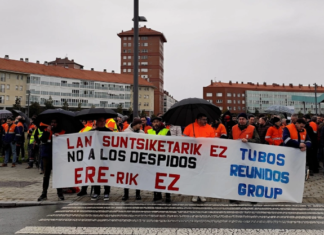 ELA denuncia el «chantaje» de Tubos Reunidos y se opone al despido colectivo de 301 trabajadores