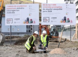 Hasiera eman zaie Eusko Jaurlaritzak Zorrotzaurren programatu dituen alokairuko 1.082 etxebizitza babestuetatik 66 eraikitzeko obrei