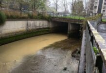 Eguzki denuncia un nuevo vertido contaminante en la regata de Añorga procedente de las obras de El Infierno