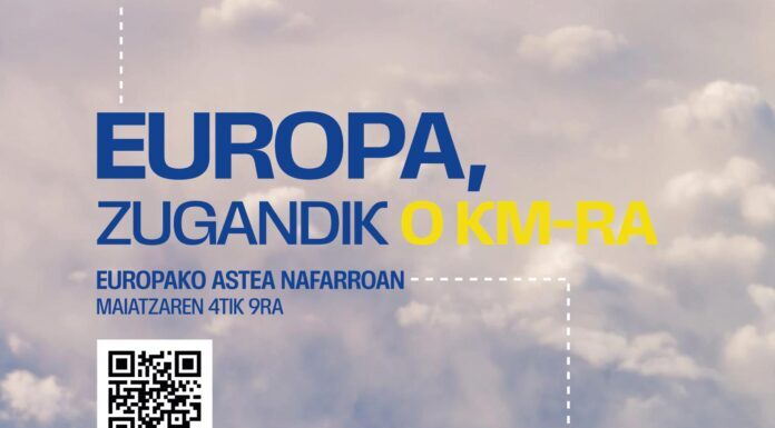 Nafarroako Gobernuak «Europa, a 0 km de ti/Europa, zugandik 0 km-ra» kanpaina abiarazi du, herritarren eta erakundeen artean sentimendu europeista sustatzeko